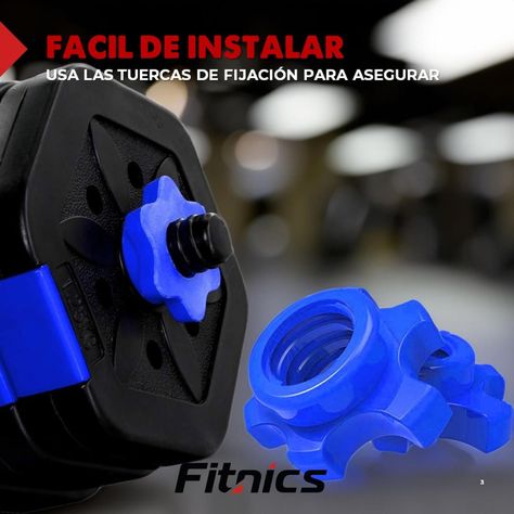 Mancuernas Ajustables Set de 30 Kg Total Fitnics 2en1 +Barra-2