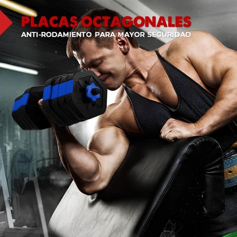 Mancuernas Ajustables Set de 30 Kg Total Fitnics 2en1 +Barra-3
