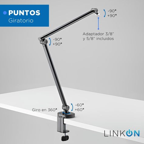 Soporte Para Microfono Condensador Universal Linkon Ajustabl-3