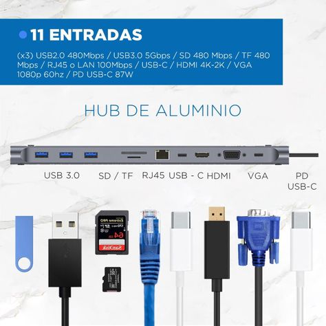 Hub Adaptador Usb Tipo C 11 En 1 Para Mac Macbook Windows-1