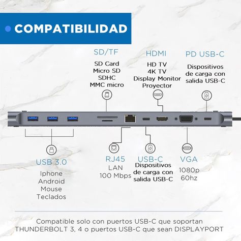 Hub Adaptador Usb Tipo C 11 En 1 Para Mac Macbook Windows-8