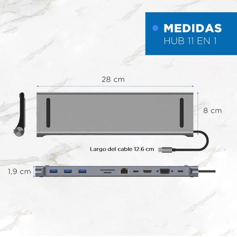 Hub Adaptador Usb Tipo C 11 En 1 Para Mac Macbook Windows-9