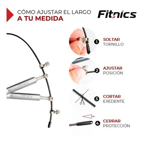 Cuerda Saltar Ajustable con Peso Profesional Cardio Crossfit Silver plateado-4