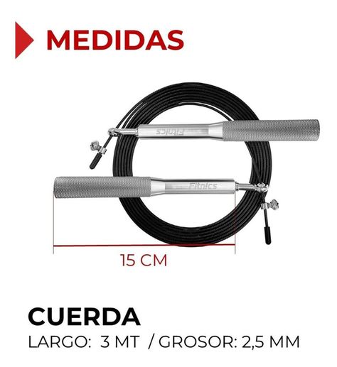 Cuerda Saltar Ajustable con Peso Profesional Cardio Crossfit Silver plateado-5