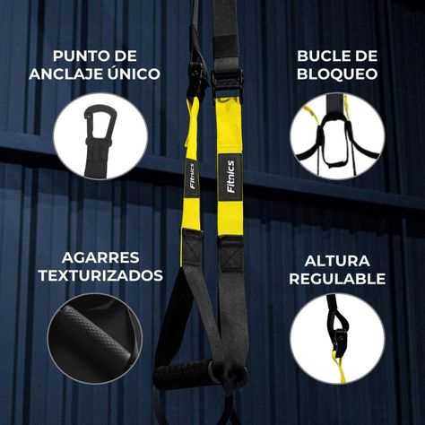 Banda Suspensión Tipo Trx Fitnics Set Completo Entrenamiento-1