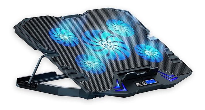 Base Ventilador Notebook Enfriador 5 Ventiladores Control Lcd-0