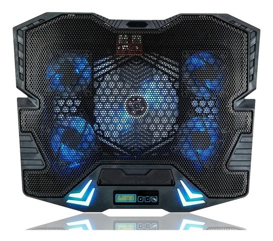 Base Ventilador Notebook Enfriador 5 Ventiladores Control Lcd-1