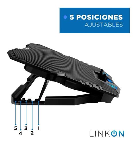 Base Ventilador Notebook Enfriador 5 Ventiladores Control Lcd-2