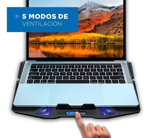 Base Ventilador Notebook Enfriador 5 Ventiladores Control Lcd-3