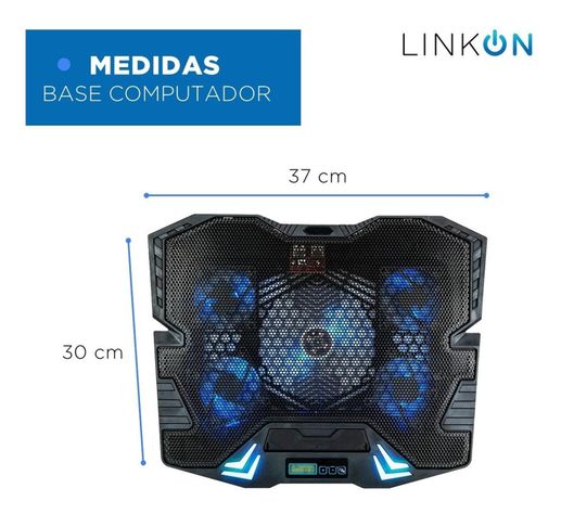 Base Ventilador Notebook Enfriador 5 Ventiladores Control Lcd-7