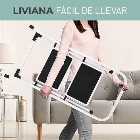 Escalera Plegable Multiuso 2 Peldaños Compacta y Resistente-5