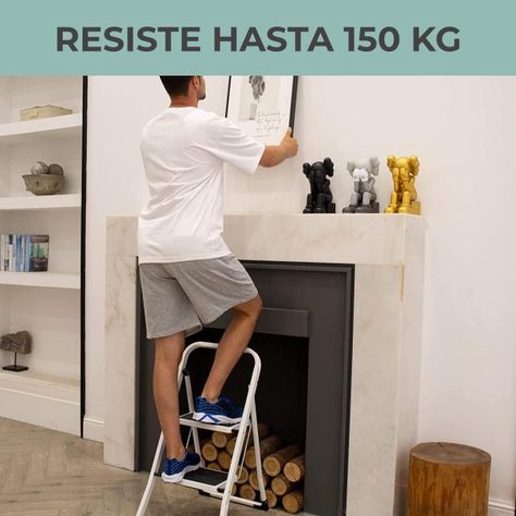 Escalera Plegable Multiuso 2 Peldaños Compacta y Resistente-2