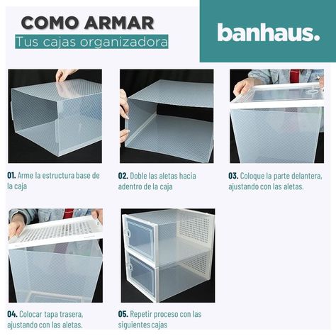 Caja Organizadora Zapatos Set X4 Banhaus Zapatero Apilable-5