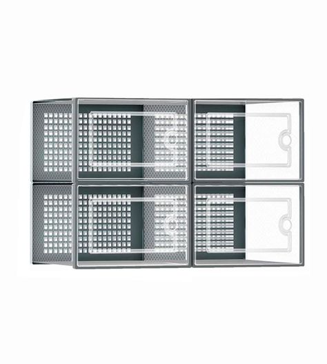 Caja Organizadora Zapatos Set X4 Banhaus Zapatero Apilable-0