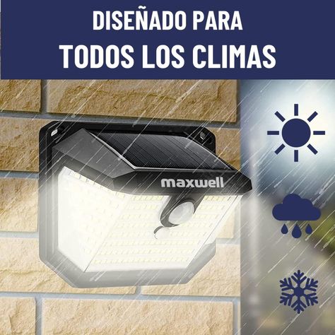 Foco Solar Maxwell 178 Led Exterior Pared Unitario + Sensor Luz Cálida-2