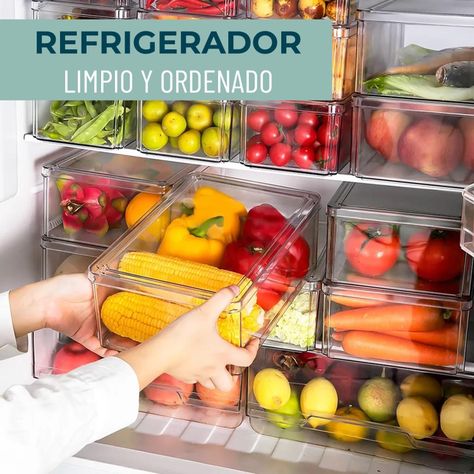 Organizador Refrigerador Cocina Contenedores Con Tapa Set 4-2