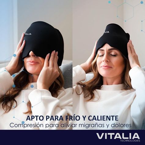 Compresa Gorro de Gel Frio Migraña Dolor de Cabeza Vitalia-2