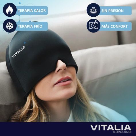 Compresa Gorro de Gel Frio Migraña Dolor de Cabeza Vitalia-3