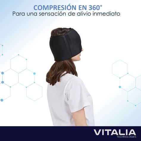 Compresa Gorro de Gel Frio Migraña Dolor de Cabeza Vitalia-4