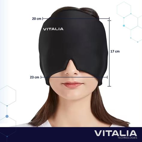 Compresa Gorro de Gel Frio Migraña Dolor de Cabeza Vitalia-6