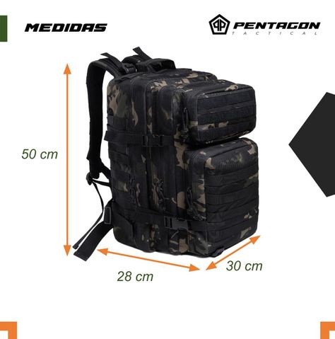 Mochila Tactica Militar Outdoor Pentagon 45l Impermeable 45 verde-7