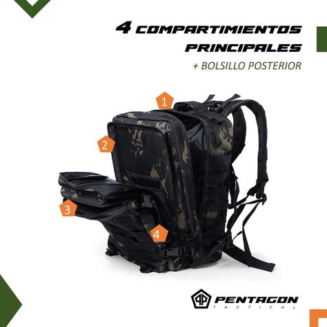 Mochila Tactica Militar Outdoor Pentagon 45l Impermeable 45 verde-2