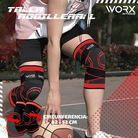 Rodillera Deportiva Compresion Worx Set X2 Ortopedica Gym-1