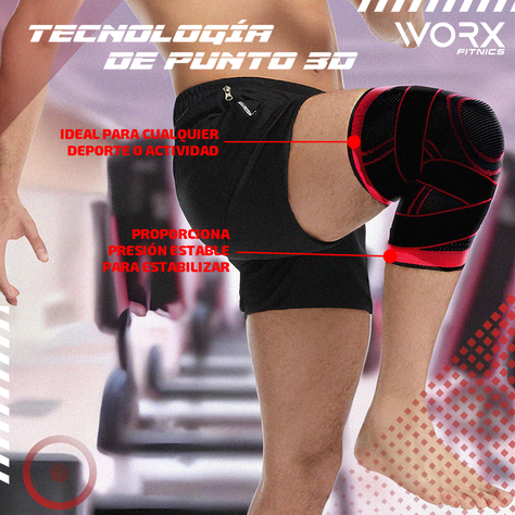 Rodillera Deportiva Compresion Worx Set X2 Ortopedica Gym-4