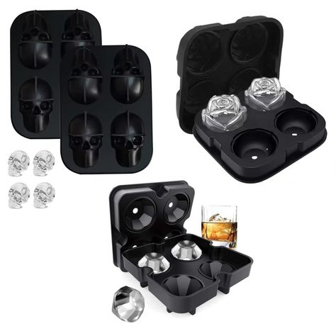 Cubetas Hielo Molde Silicona Cubetera Diseños Varios Set 3-0