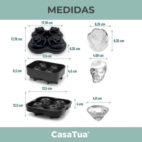Cubetas Hielo Molde Silicona Cubetera Diseños Varios Set 3-7