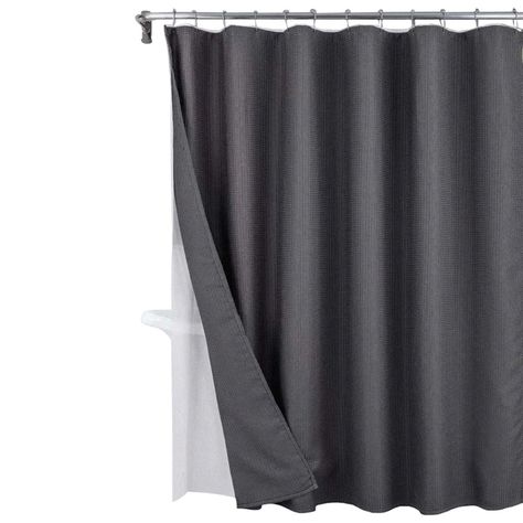 Cortina Baño Ducha Impermeable CasaTua Con Iman y Forro-0
