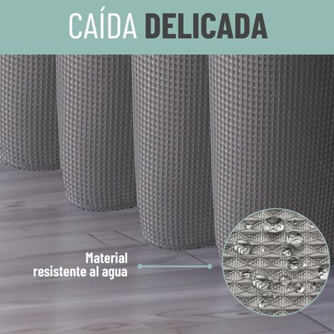 Cortina Baño Ducha Impermeable CasaTua Con Iman y Forro-3