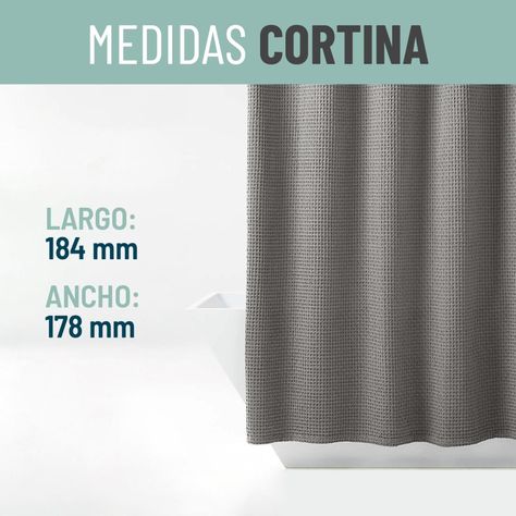 Cortina Baño Ducha Impermeable CasaTua Con Iman y Forro-5