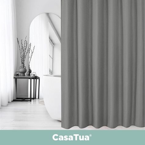 Cortina Baño Ducha Impermeable CasaTua Con Iman y Forro-7