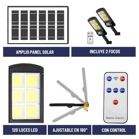 Foco Solar Maxwell Led Exterior Sensor Mov Set 2 Luz Fría-1