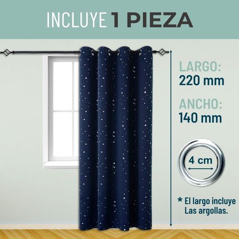 Cortina Niña Niño Semi Blackout Casatua Un Paño 140x220cm-6