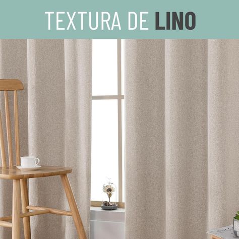 Cortina Blackout 100% CasaTua 2 Paños 107x160cm Textura Lino-6