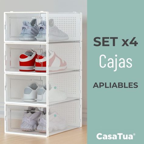 Caja Organizadora de Zapatos Set x4 CasaTua Apilables Firmes-1