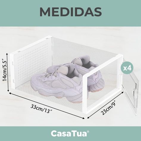 Caja Organizadora de Zapatos Set x4 CasaTua Apilables Firmes-4