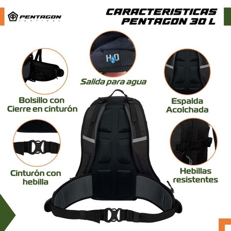Mochila Trekking Outdoor Camping Pentagon 30 lt Impermeable-2