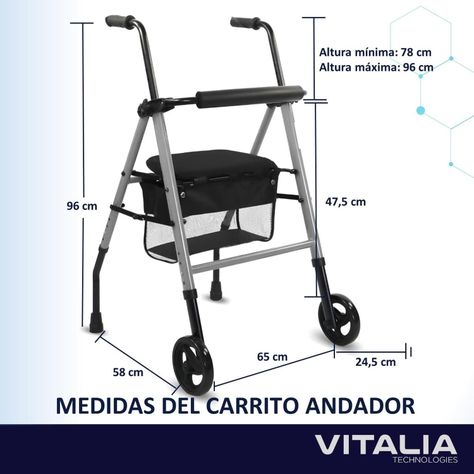 Andador Burrito con Asiento Liviano y Firme Ruedas Plegable-7