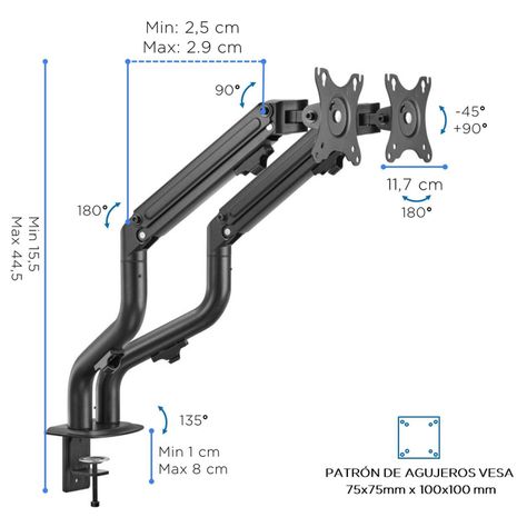 Soporte Brazo Doble Para Monitor Escritorio Linkon Ajustable-5
