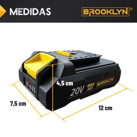 Bateria 20V Litio 2.0Ah Herramientas Brooklyn Sistema ONE-3