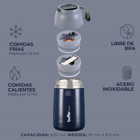 Termo Comida Y Liquido Buffer Multiproposito 630ml +cuchara-2
