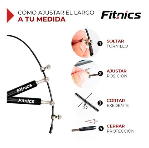 Cuerda Saltar Ajustable con Peso Profesional Cardio Crossfit Silver negro-4