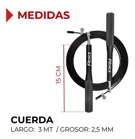 Cuerda Saltar Ajustable con Peso Profesional Cardio Crossfit Silver negro-5