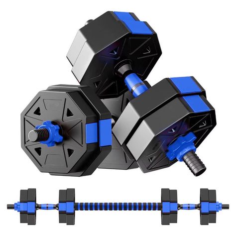 Mancuernas Ajustables Set de 15 Kg Total Fitnics 2en1 +Barra-0