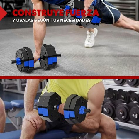 Mancuernas Ajustables Set de 15 Kg Total Fitnics 2en1 +Barra-5
