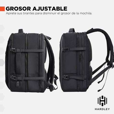 Mochila para Viaje Notebook Hardley 40L Nylon Balistico +USB-7
