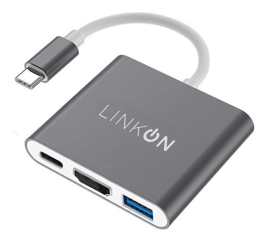 Hub Adaptador Usb Tipo C 3 en 1 Linkon Hdmi Para Mac Macbook-0